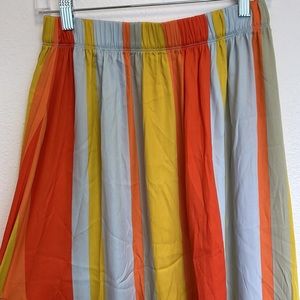 Loft Size Small Striped Midi Skirt